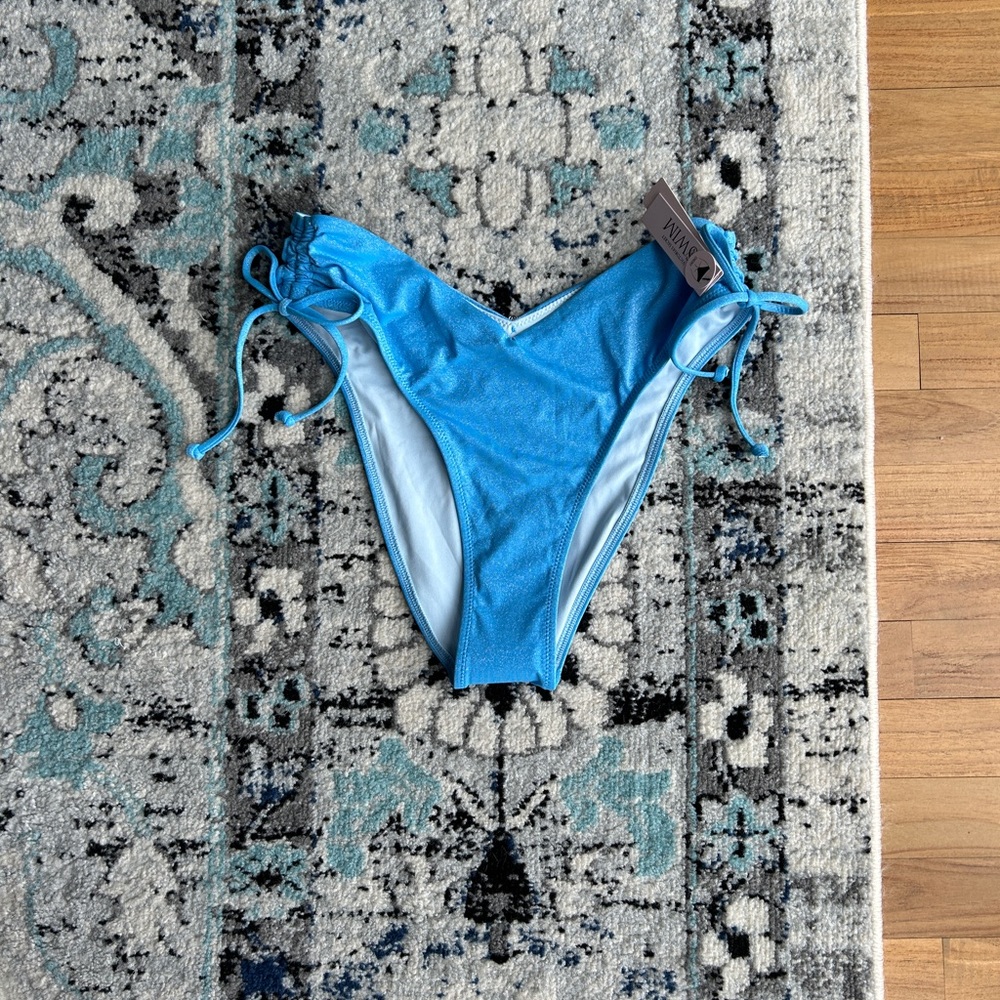 NWT Ruched Shine Cheeky Bikini Bottom